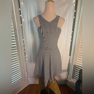 Hollister Striped Skater Dress M – Criss-Cross V Front, Scoop Back